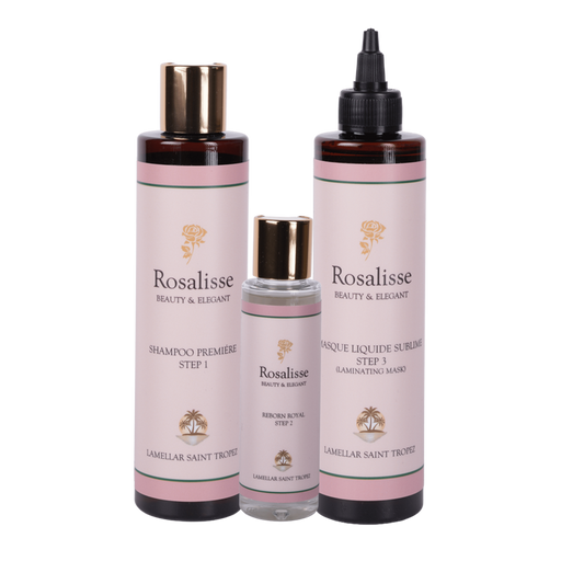 Mini kit Lamellar Saint Tropez (STEP 1+2+3) shampoo Premiere 250 ml, Reborn Royal 100 ml , masque Liquide 250 ml