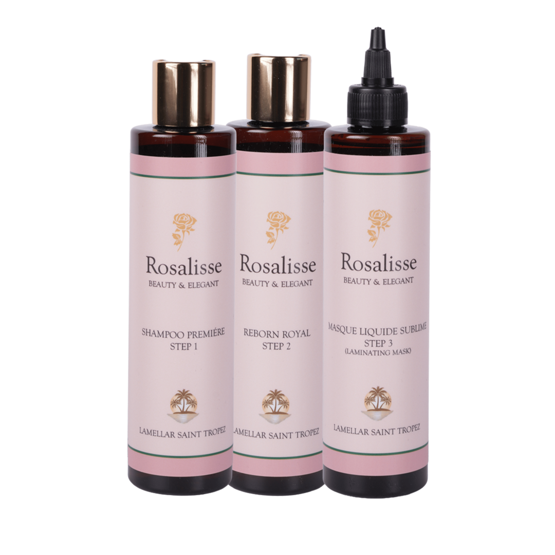 Kit Lamellar Saint Tropez (STEP 1+2+3) Shampoo Premiere 250 ml, Reborn Royal 250 ml, masque Liquide 250 ml