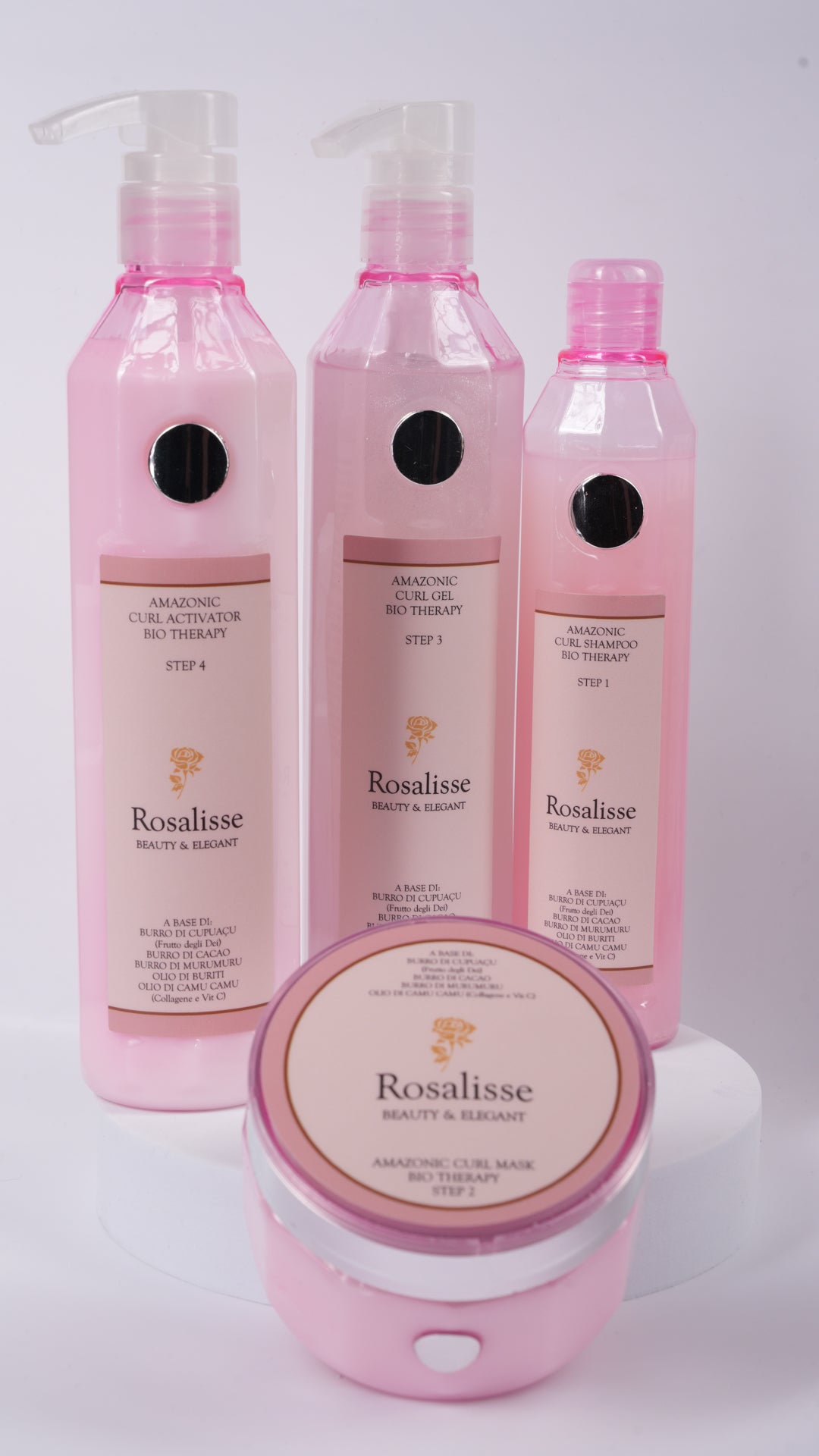 KIT ROSALLINE AMAZON CURL THERAPY (Shampoo + Mask + Gel + Activator + Oil)